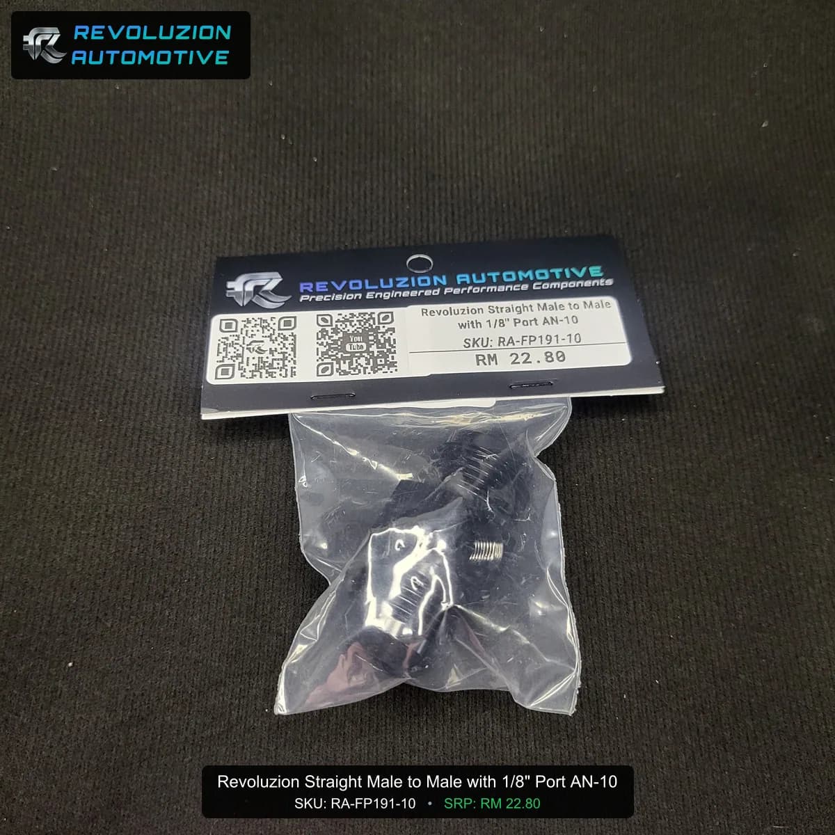Revoluzion Straight Male to Male with 1/8" Port AN-10