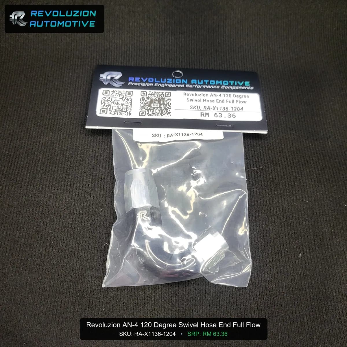 Revoluzion AN-4 120 Degree Swivel Hose End Full Flow