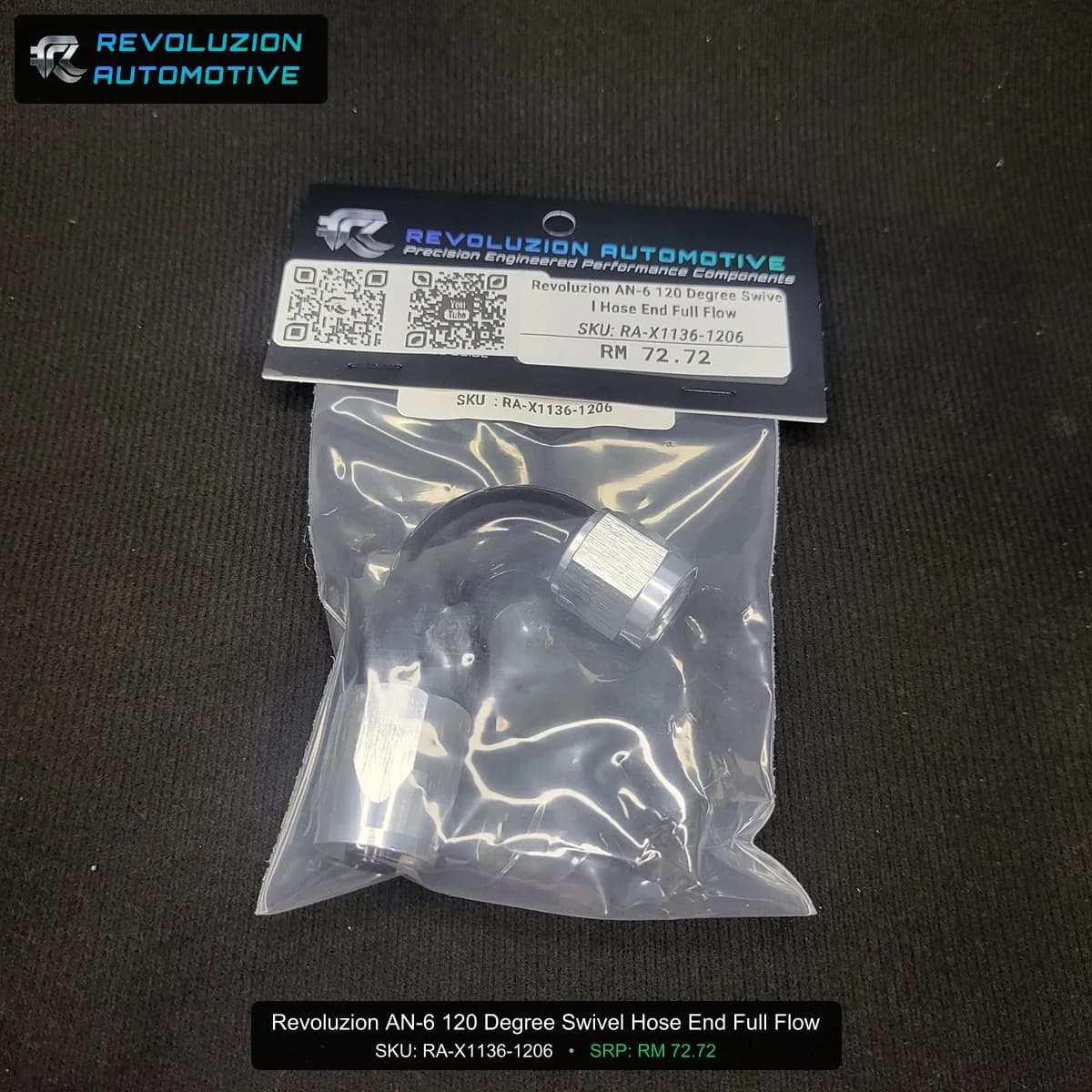 Revoluzion AN-6 120 Degree Swivel Hose End Full Flow