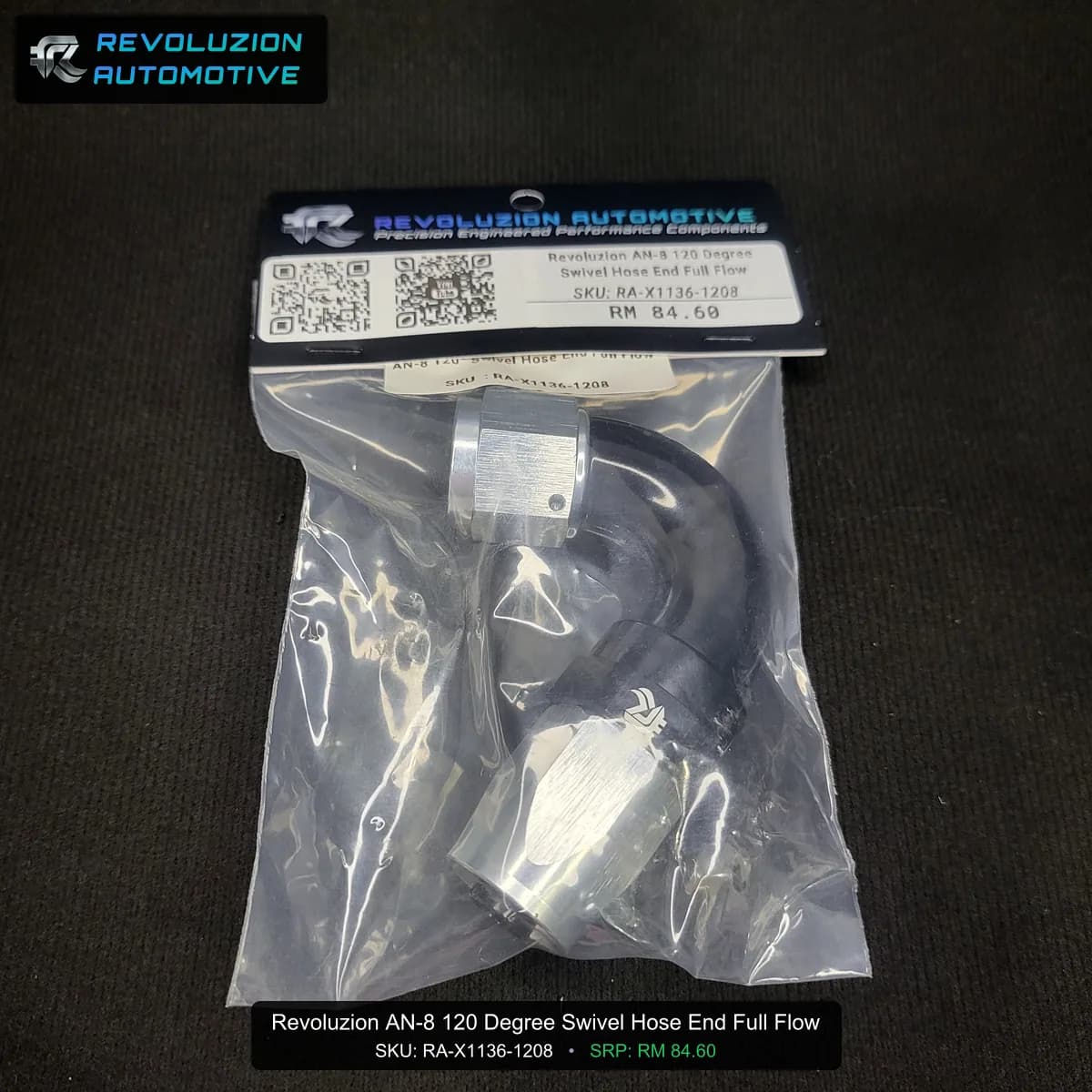 Revoluzion AN-8 120 Degree Swivel Hose End Full Flow