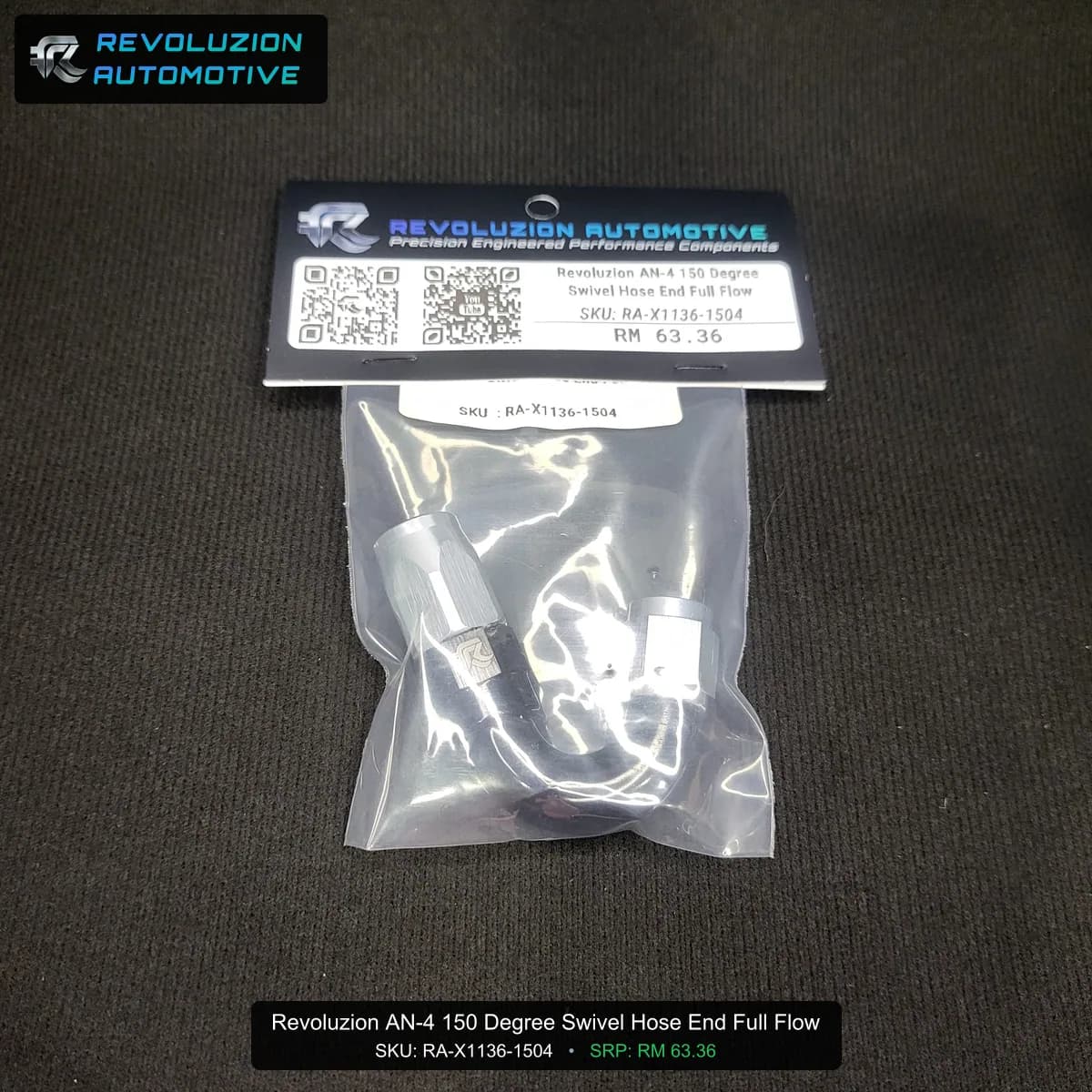 Revoluzion AN-4 150 Degree Swivel Hose End Full Flow