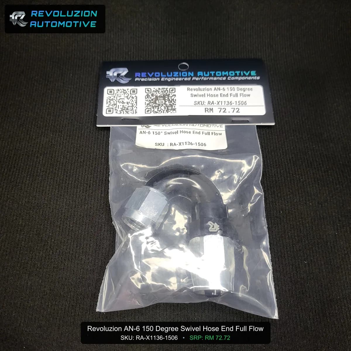 Revoluzion AN-6 150 Degree Swivel Hose End Full Flow