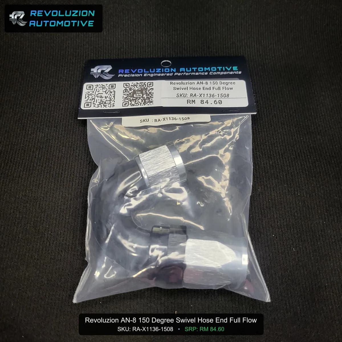 Revoluzion AN-8 150 Degree Swivel Hose End Full Flow