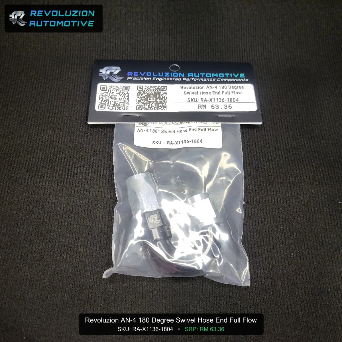 Revoluzion AN-4 180 Degree Swivel Hose End Full Flow