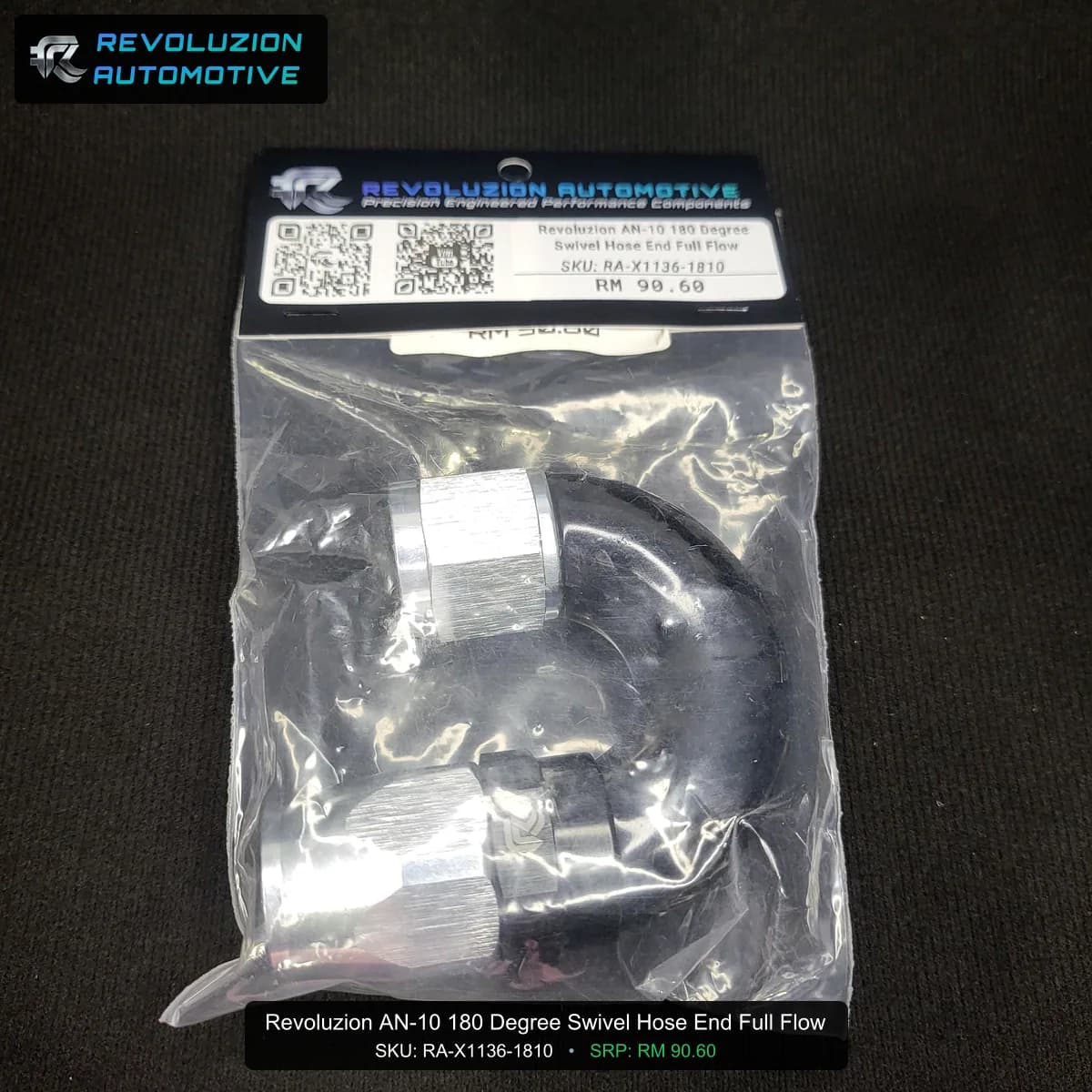 Revoluzion AN-10 180 Degree Swivel Hose End Full Flow