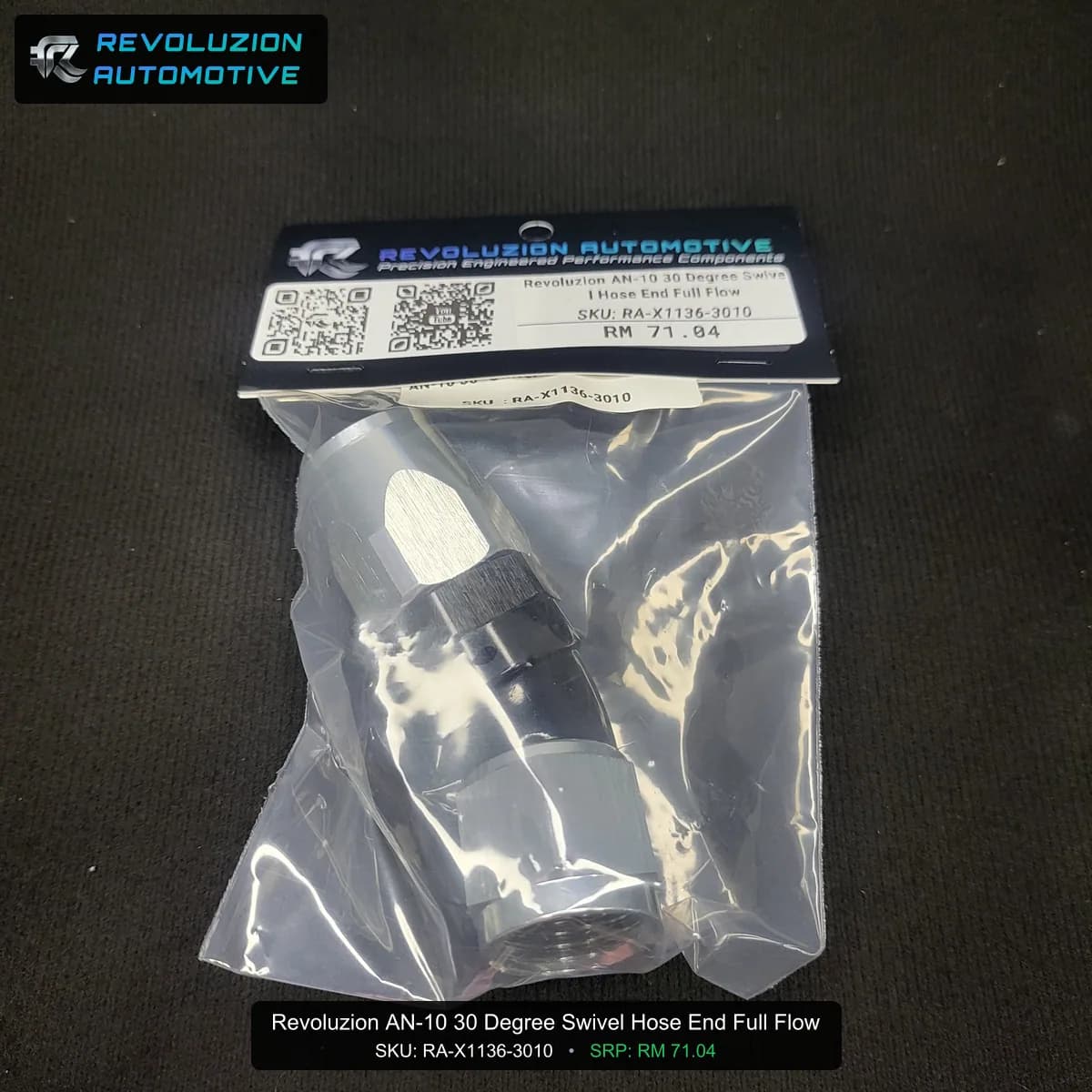 Revoluzion AN-10 30 Degree Swivel Hose End Full Flow