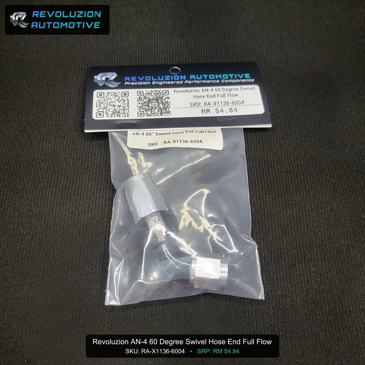 Revoluzion AN-4 60 Degree Swivel Hose End Full Flow