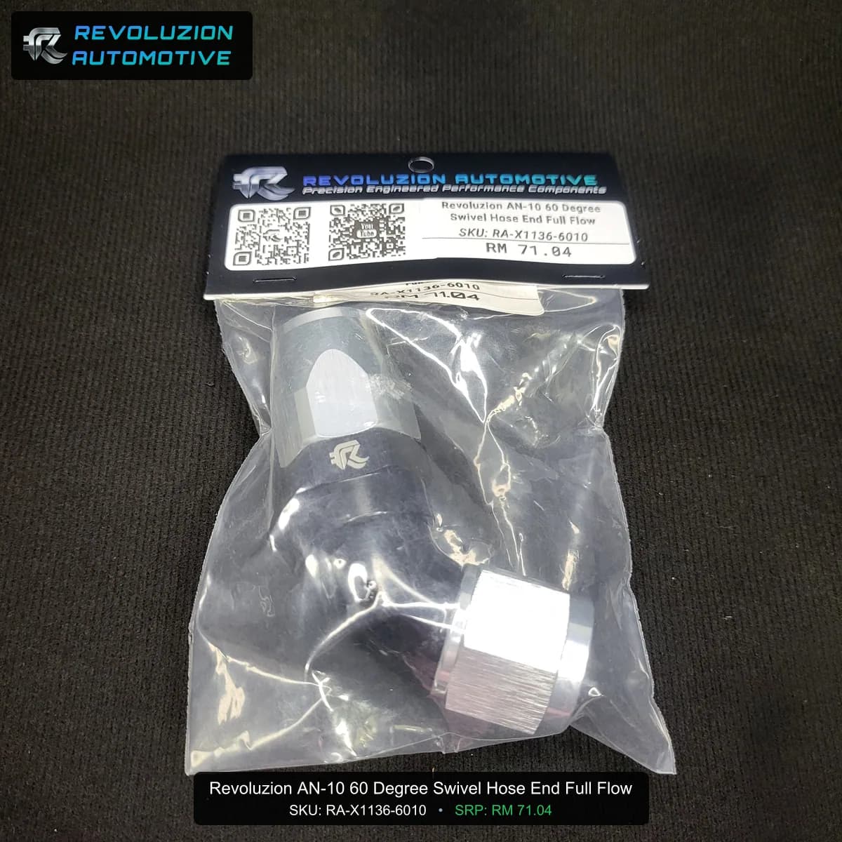 Revoluzion AN-10 60 Degree Swivel Hose End Full Flow