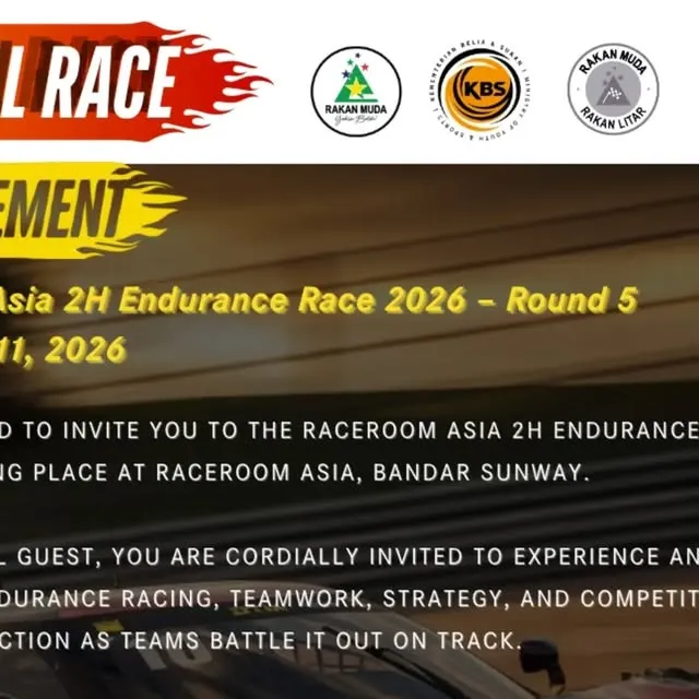 🏁 RaceRoom Asia 2H Endurance Race 2026 – Round 5