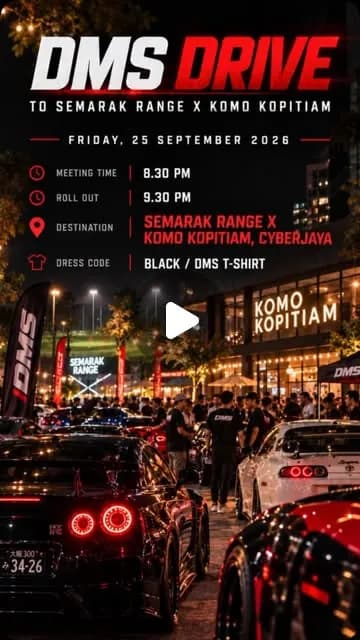 DMS DRIVE is heading to Semarak Range X Komo Kopitiam, Cyberjaya! 🚘⛳☕️